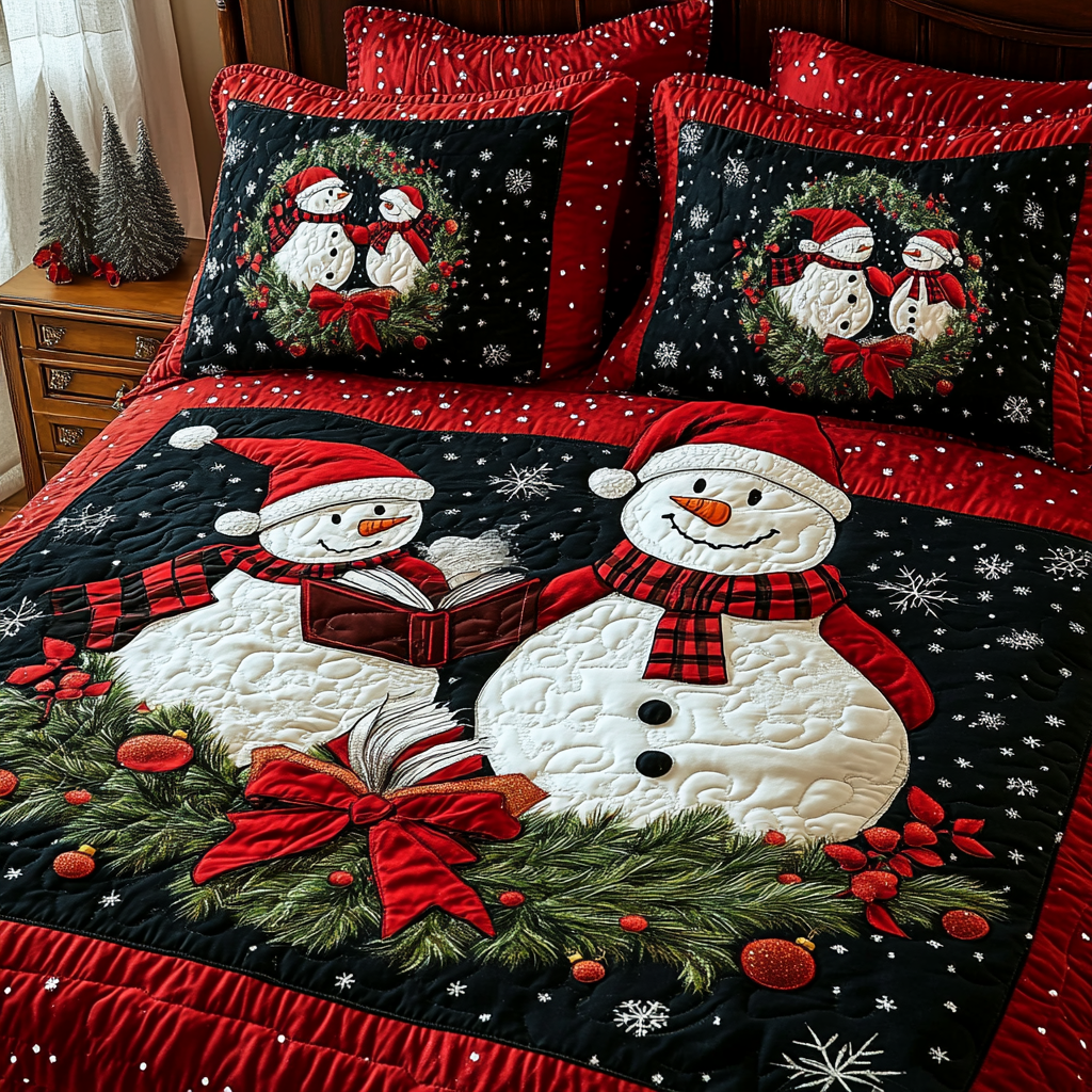 Christmas Snowman TAI061124119 Quilt Bedding Set