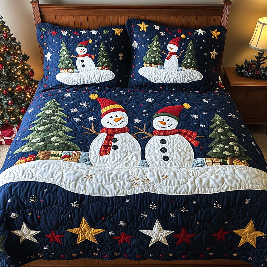 Christmas Snowman TAI061124126 Quilt Bedding Set