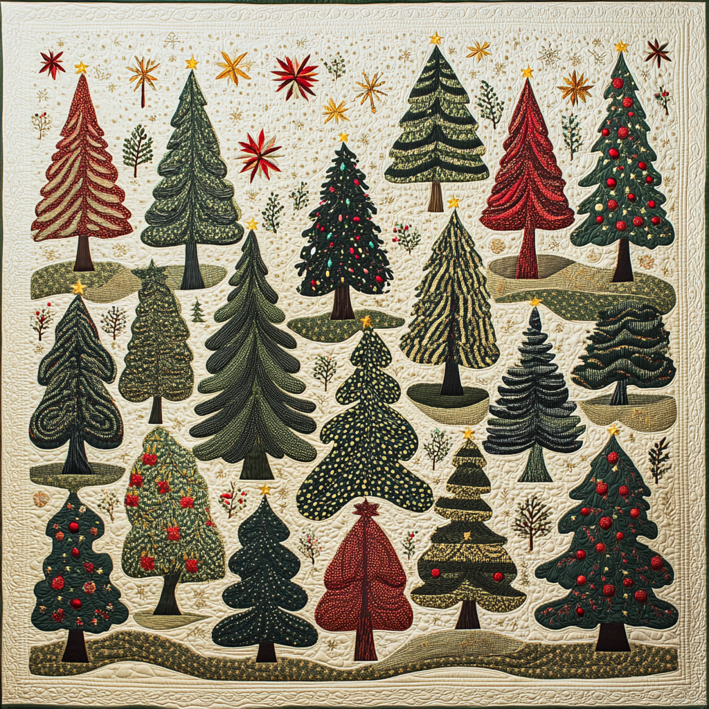 Christmas Tree TAI041124072 Quilt Blanket