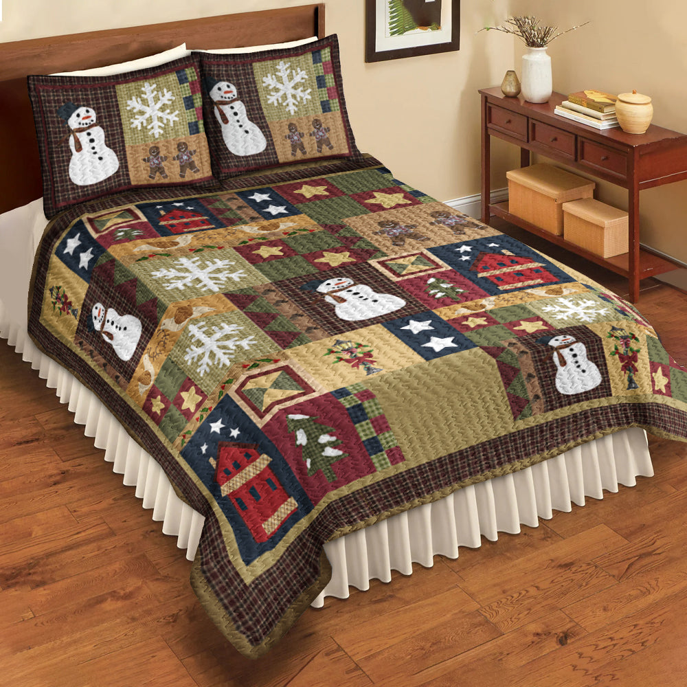 Christmas Snowman CLA3009118B Quilt Bedding Set