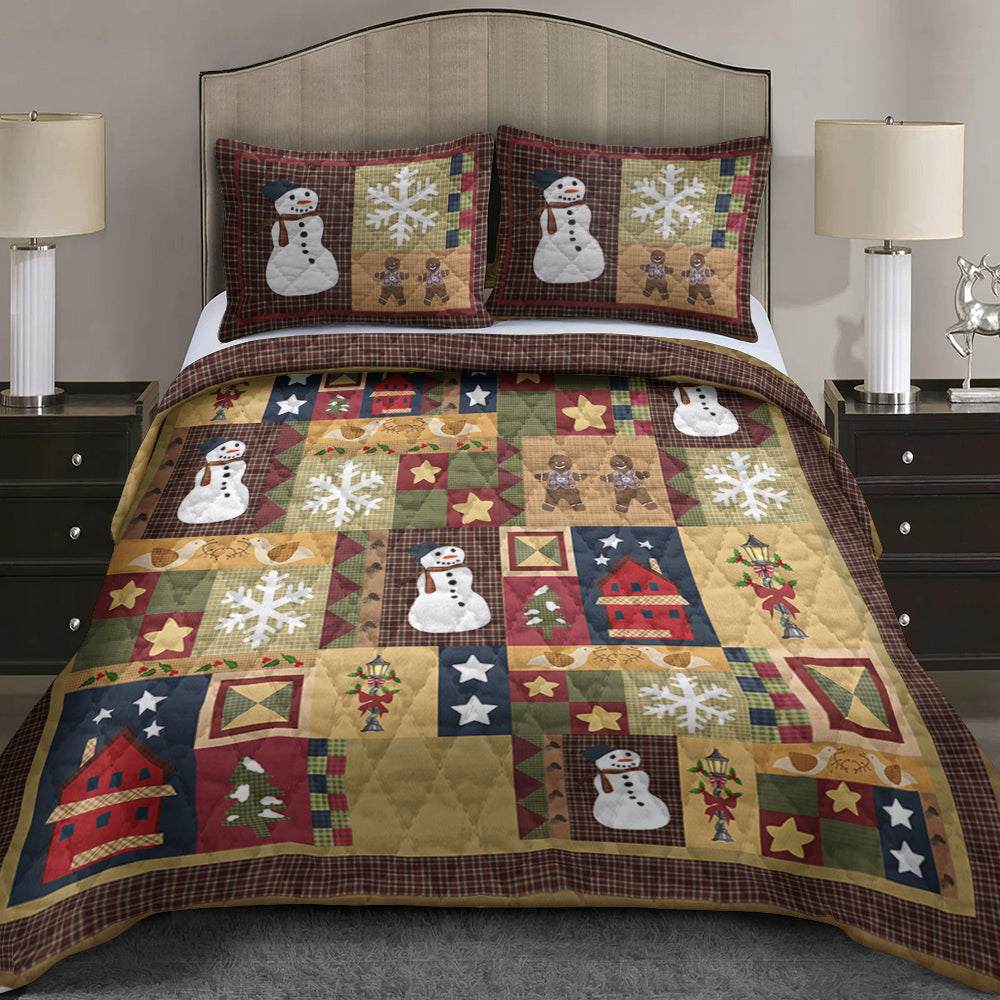 Christmas Snowman CLA3009118B Quilt Bedding Set