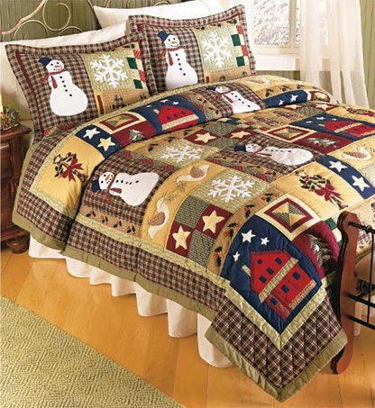 Christmas Snowman CLA3009118B Quilt Bedding Set