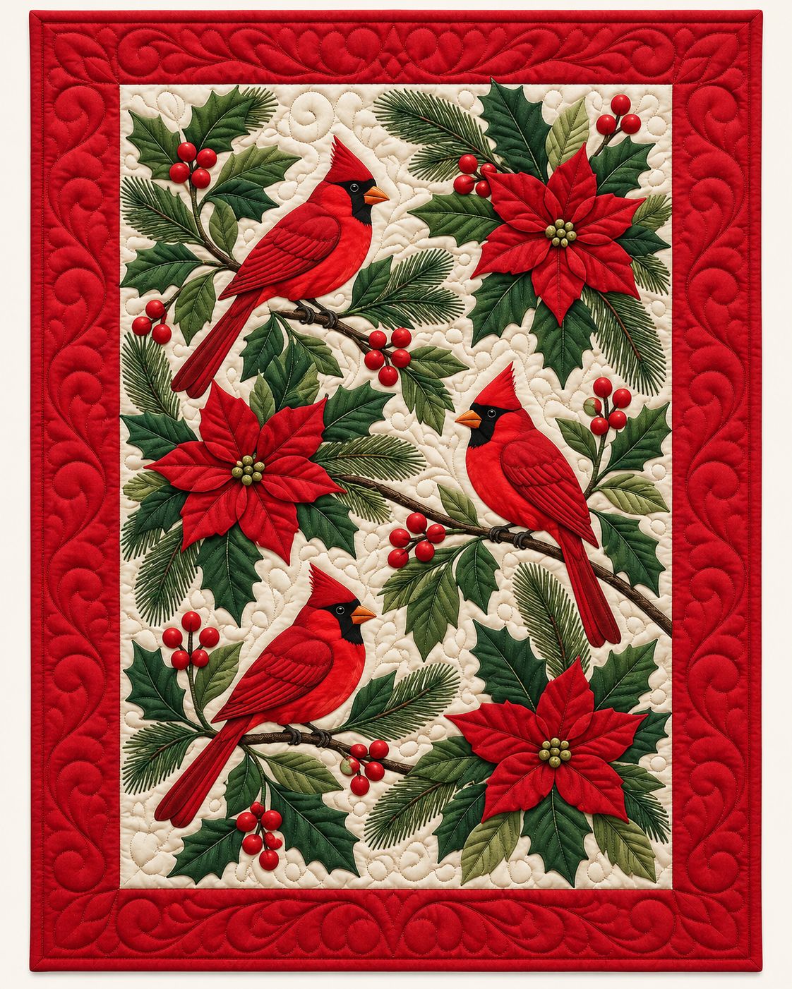 Christmas Cardinals TD101026149 Quilt Blanket