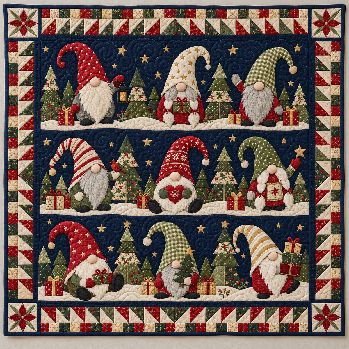 Christmas Gnome Garden TD101026036 Quilt Blanket