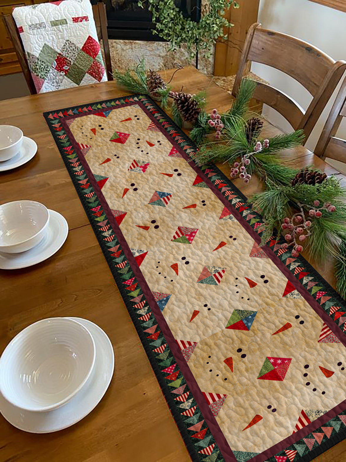 Christmas Snowman CLA11110463QTR Quilted Table Runner