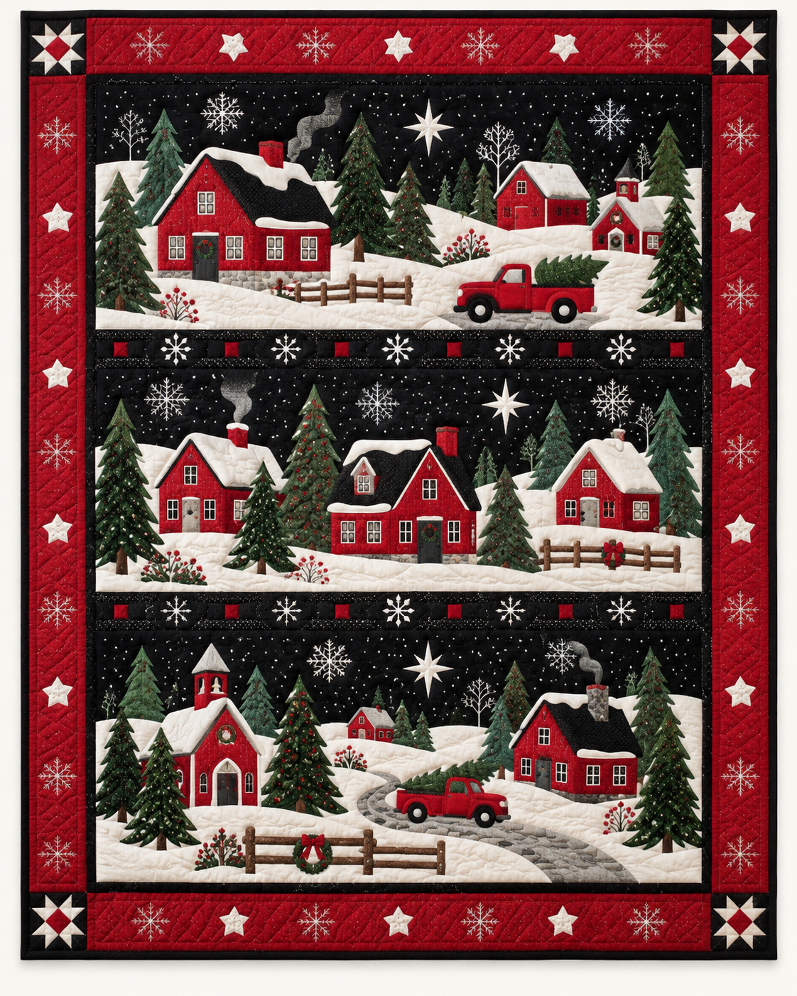Christmas Village Panels TD101026160 Quilt Blanket