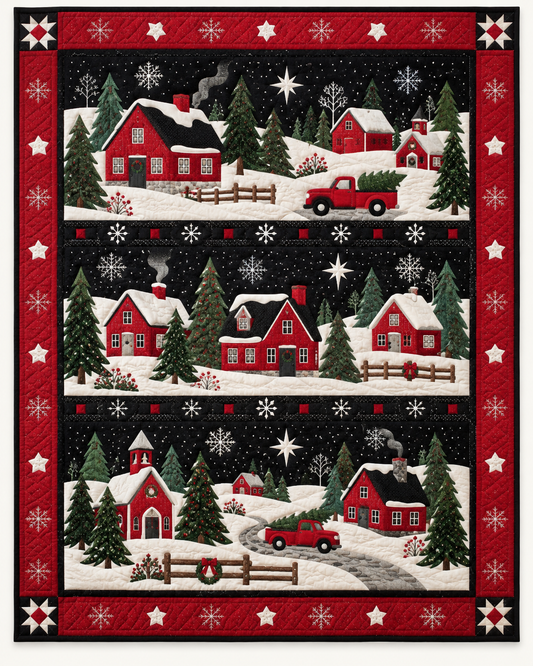 Christmas Village Panels TD101026160 Quilt Blanket