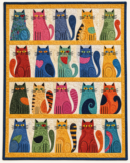 Color Block Cat TD101026161 Quilt Blanket