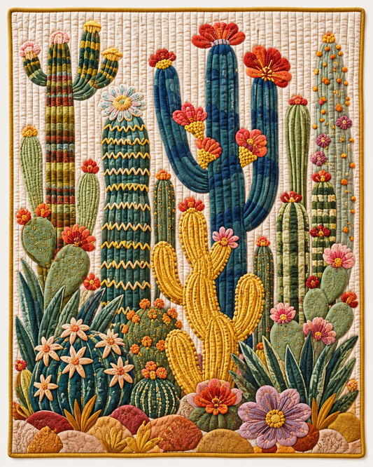 Colorful Cactus Garden TD101026164 Quilt Blanket