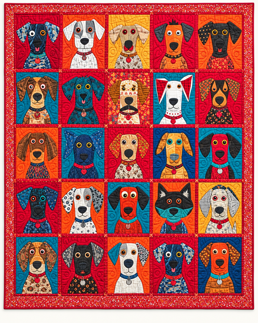 Colorful Dog TD101026168 Quilt Blanket