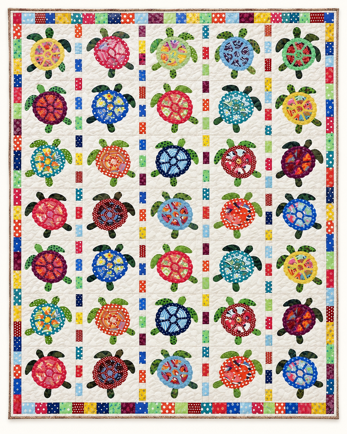 Colorful Sea Turtle Grid TD101026171 Quilt Blanket