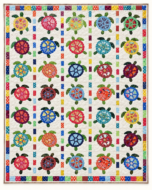 Colorful Sea Turtle Grid TD101026171 Quilt Blanket