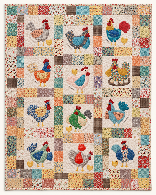 Cottage Chicken TD101026177 Quilt Blanket