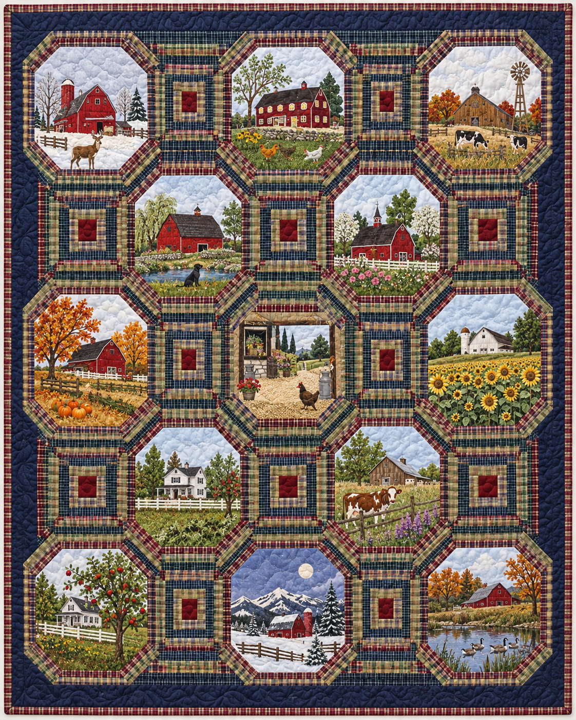 Country Barn Album TD101026178 Quilt Blanket