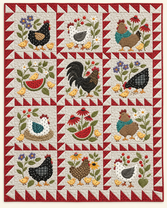 Country Chicken TD101026180 Quilt Blanket