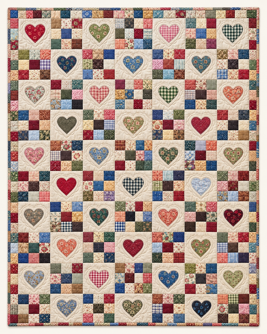 Country Heart Squares TD101026185 Quilt Blanket