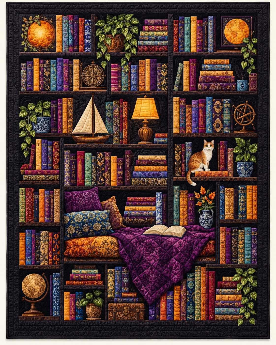 Cozy Patchwork Library TD101026188 Quilt Blanket