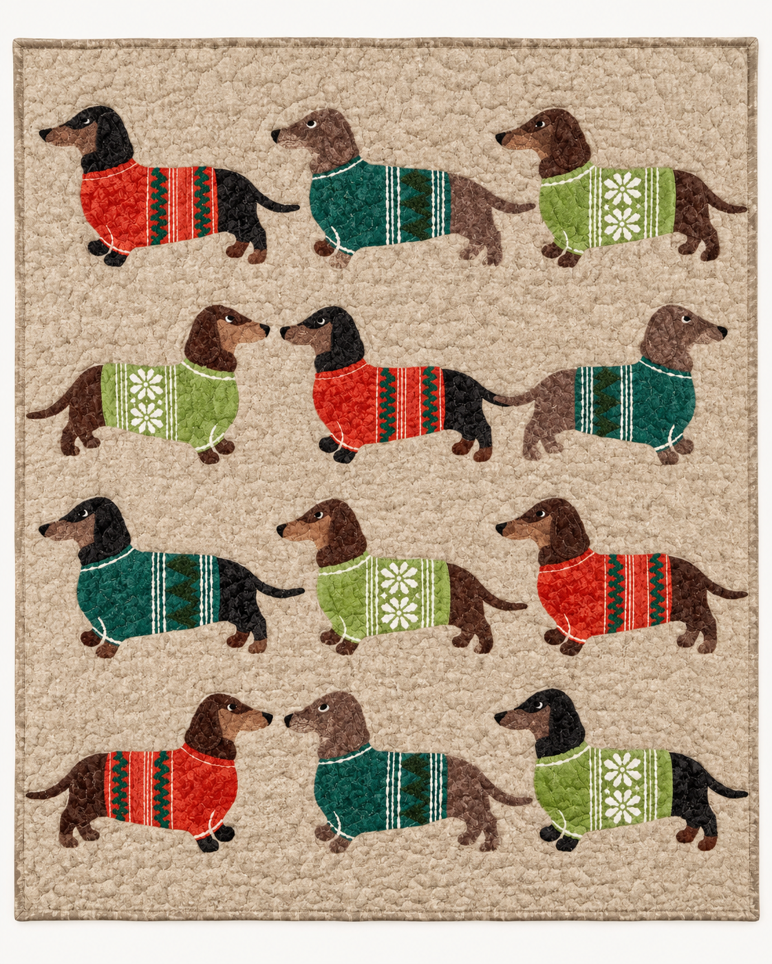 Cozy Sweater Dachshunds TD101026189 Quilt Blanket