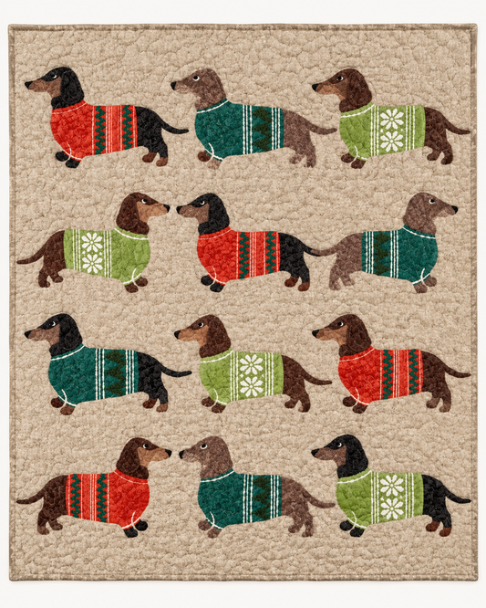 Cozy Sweater Dachshunds TD101026189 Quilt Blanket