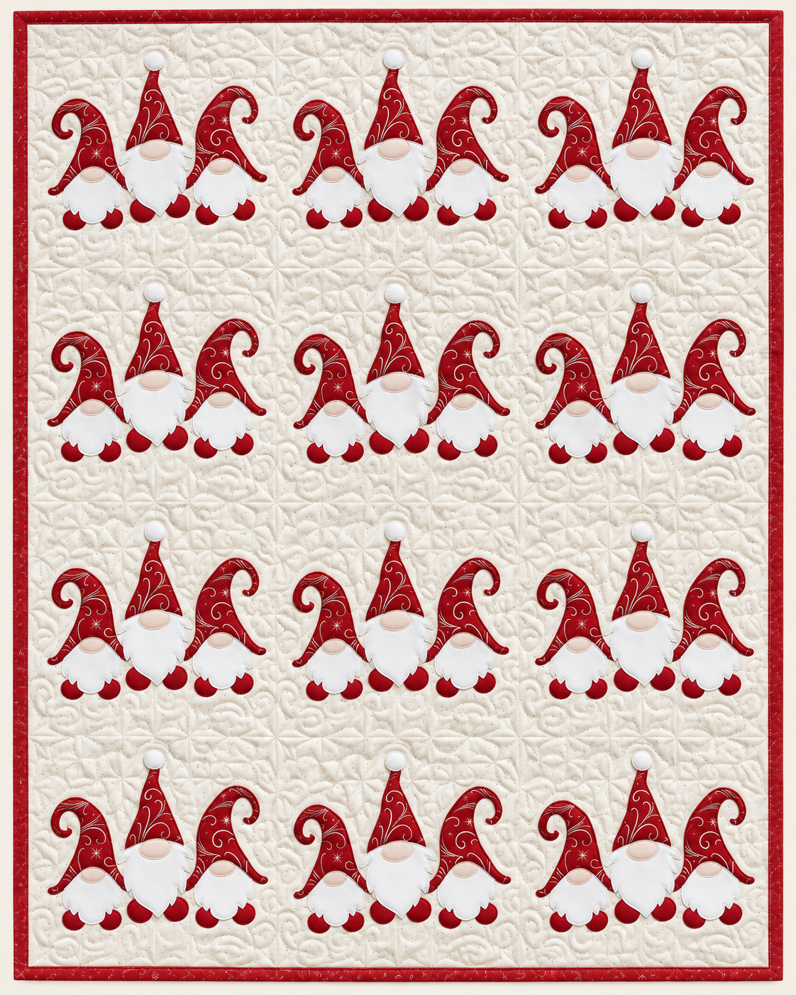 Crimson Christmas Gnomes TD101026191 Quilt Blanket