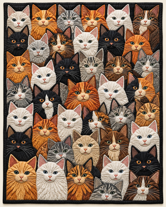 Crowded Cat Portraits TD101026192 Quilt Blanket