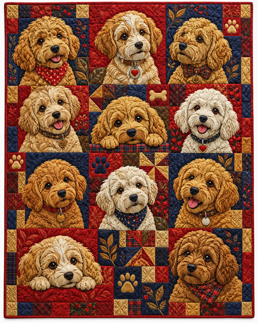 Curly Puppy Portraits TD101026193 Quilt Blanket