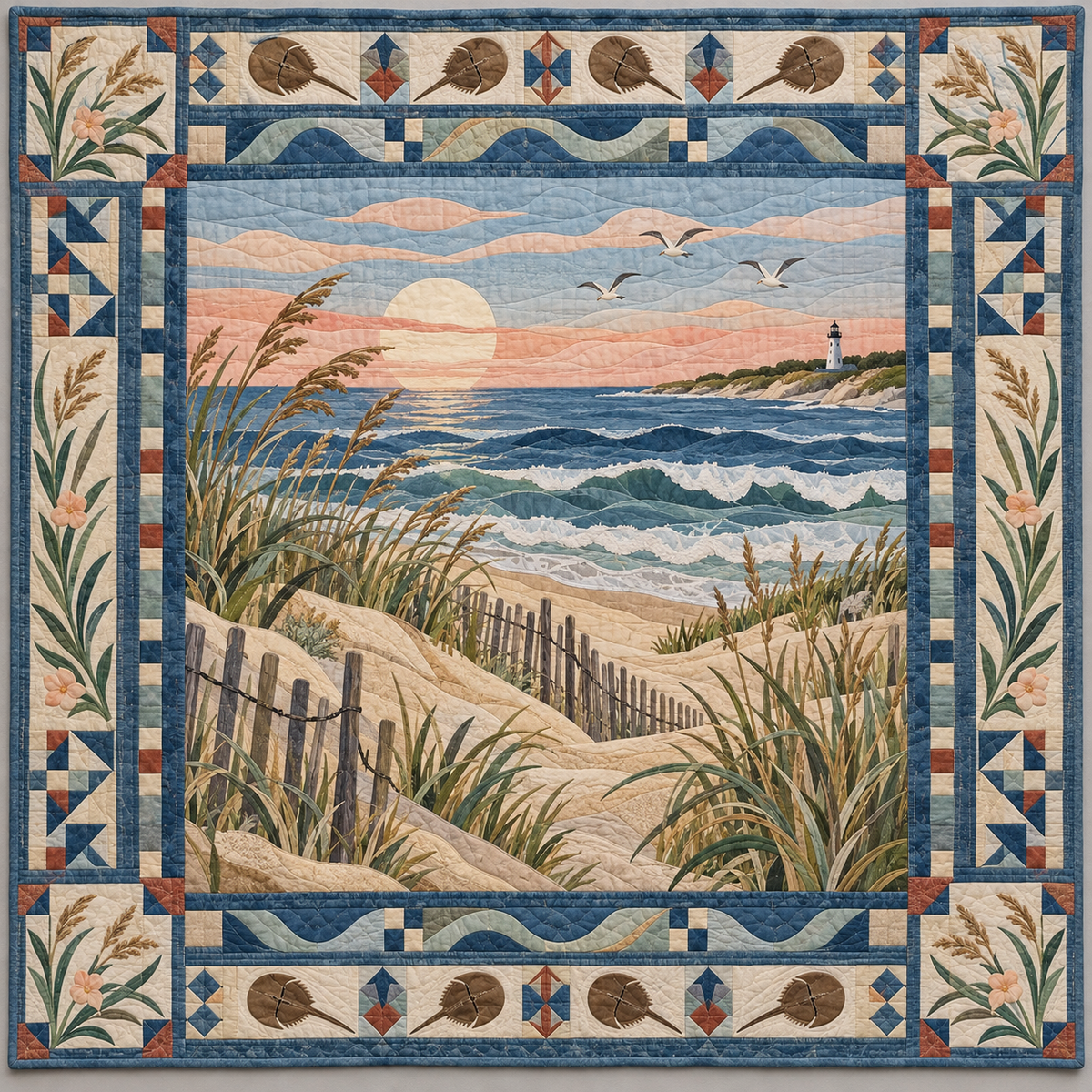 Delaware Atlantic Dune Light TD1410261022 Quilt Blanket