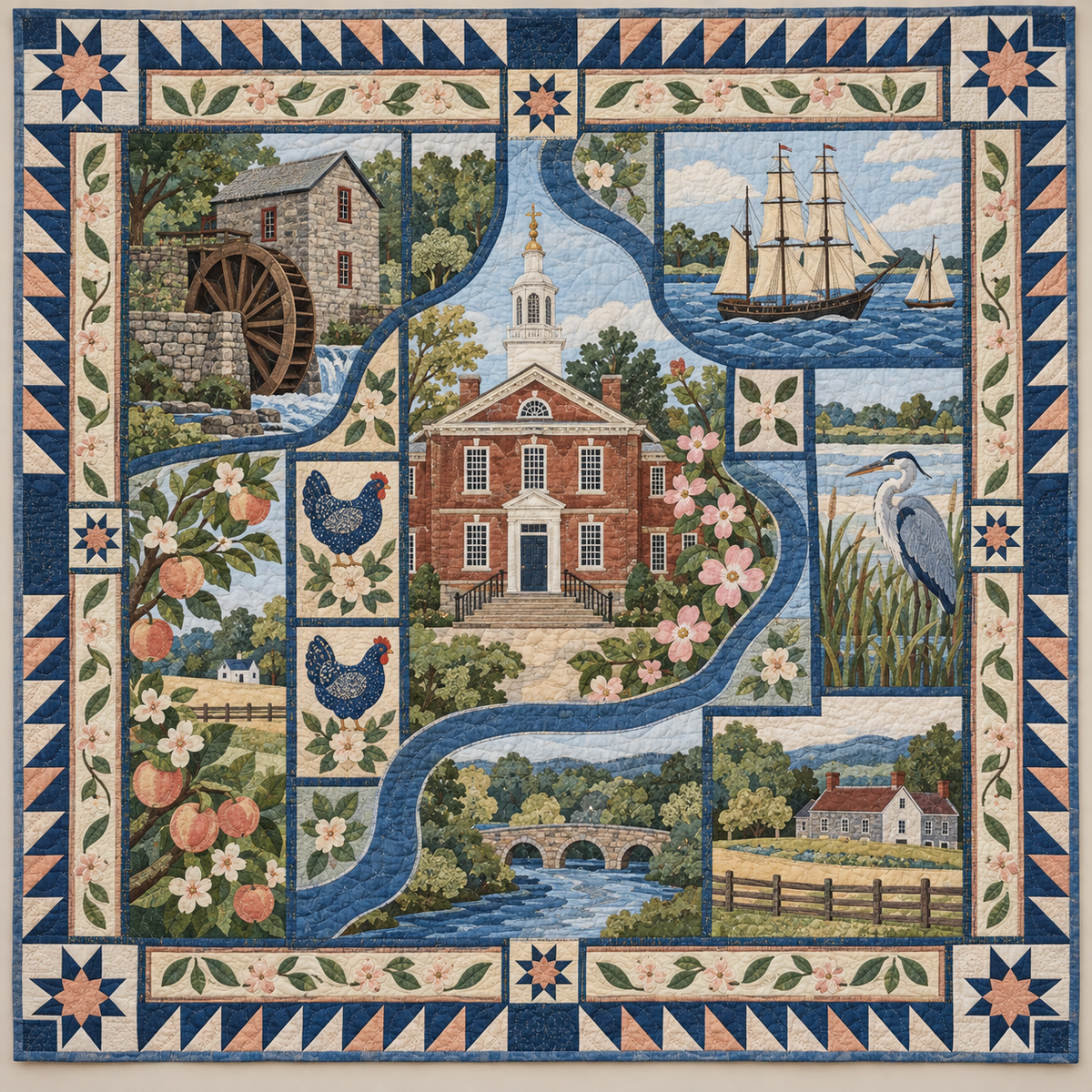Delaware Brandywine And Blue Hens TD1410261024 Quilt Blanket