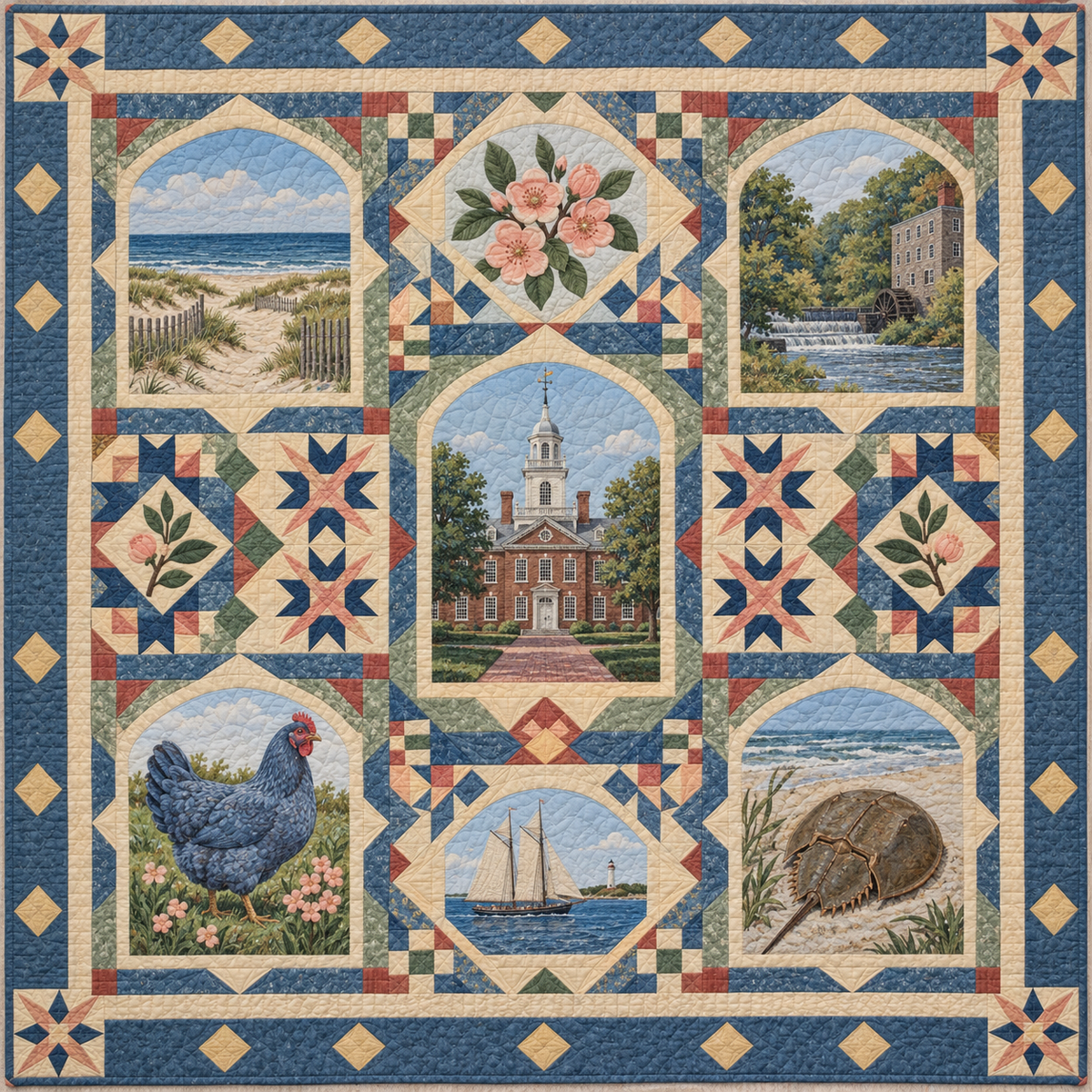 Delaware Landmark Windows TD181026473 Quilt Blanket