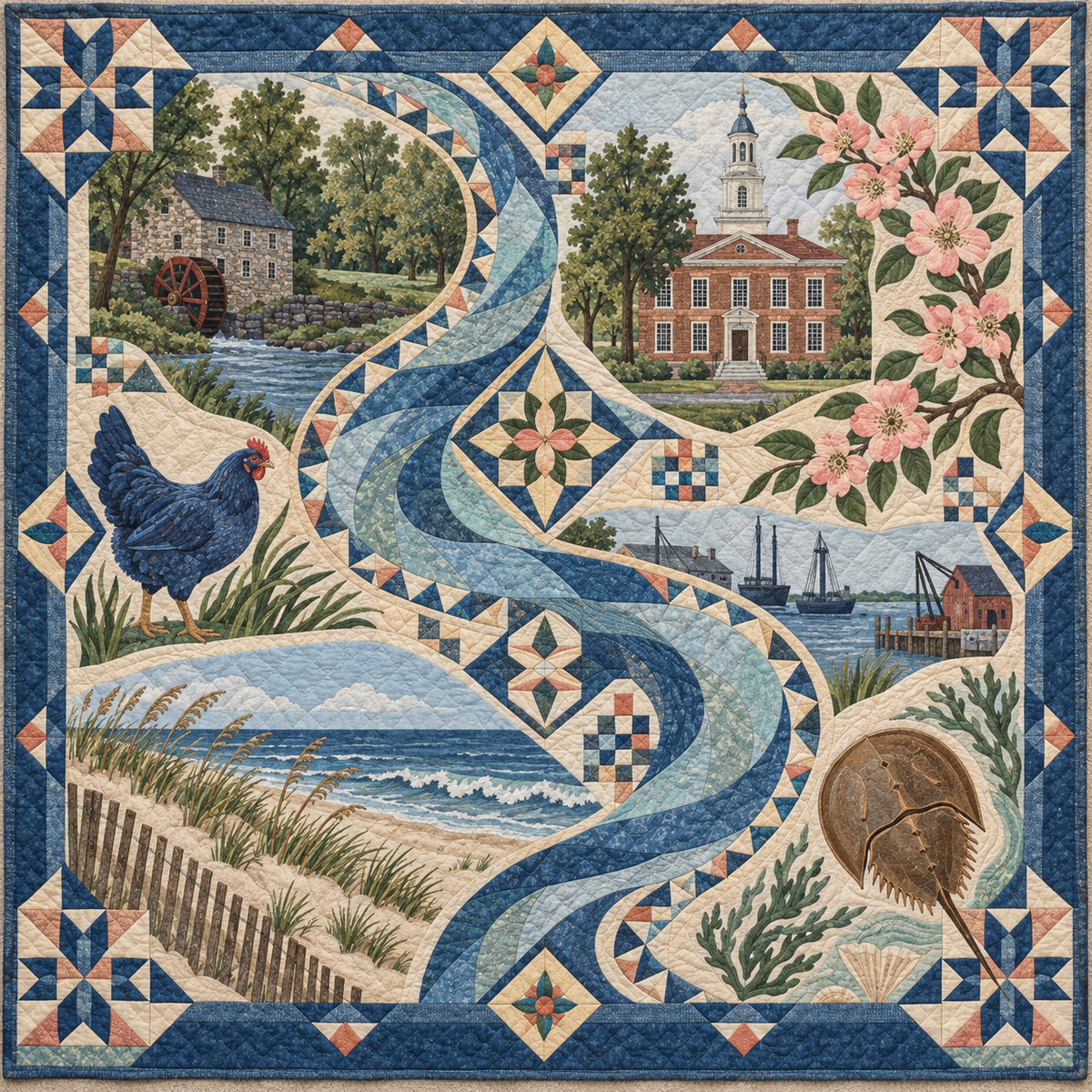 Delaware River Of Stories TD181026474 Quilt Blanket