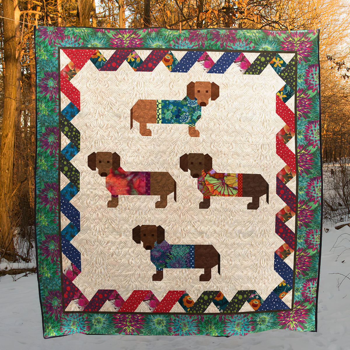 Dachshund CLA0710314Q Art Quilt