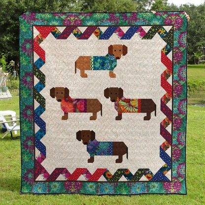 Dachshund CLA0312494Q Art Quilt