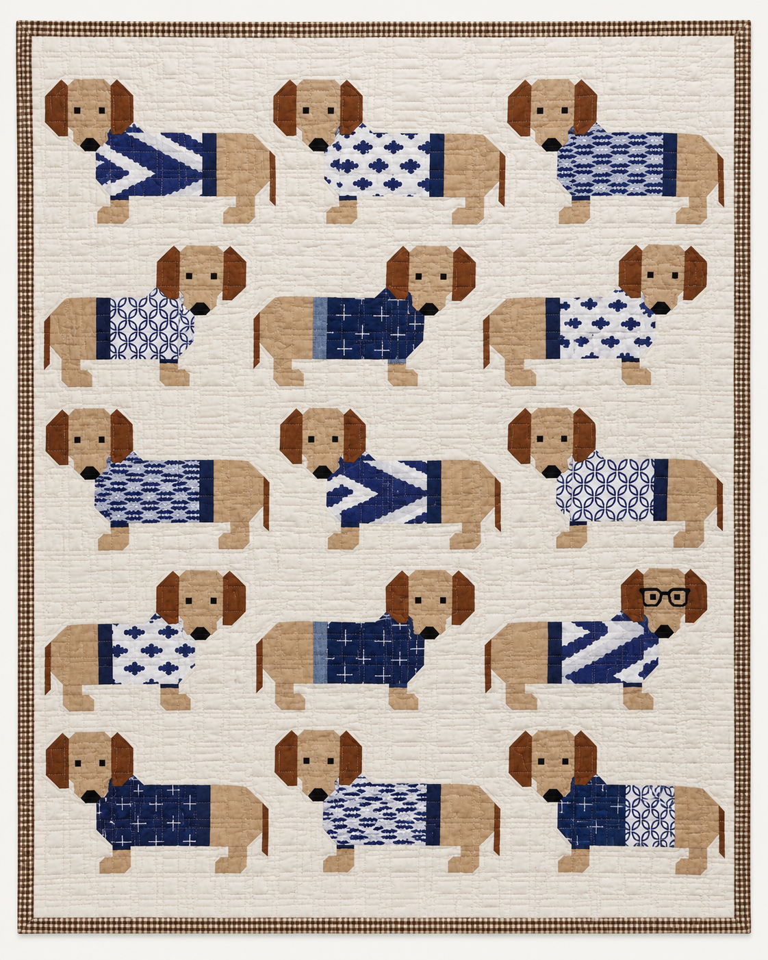 Dachshunds In Blue Coats TD101026199 Quilt Blanket