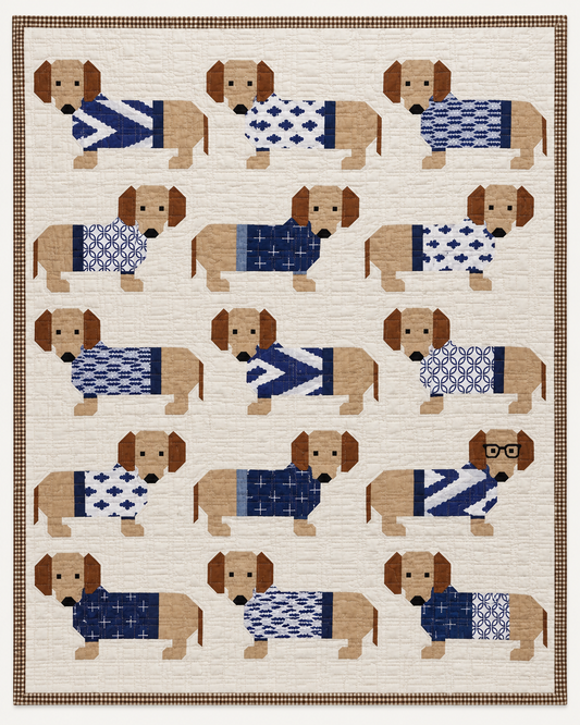 Dachshunds In Blue Coats TD101026199 Quilt Blanket
