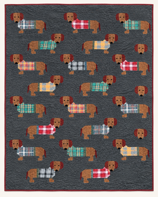 Dachshunds In Plaid Coats TD101026201 Quilt Blanket