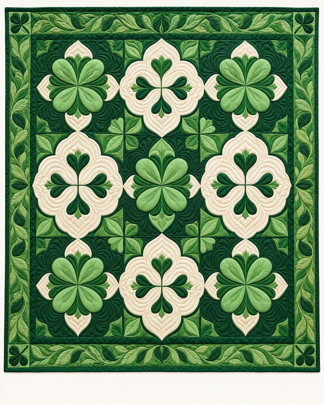 Emerald Shamrock Blocks TD101026219 Quilt Blanket