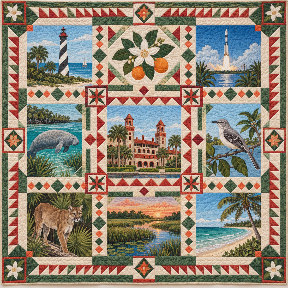 Florida Landmark Windows TD181026483 Quilt Blanket