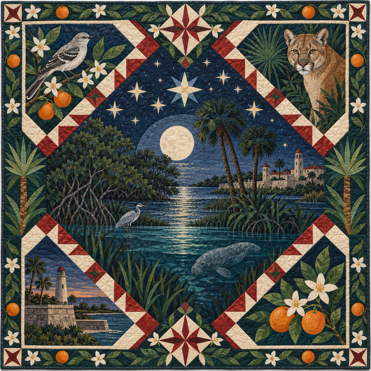 Florida Night Garden TD181026485 Quilt Blanket