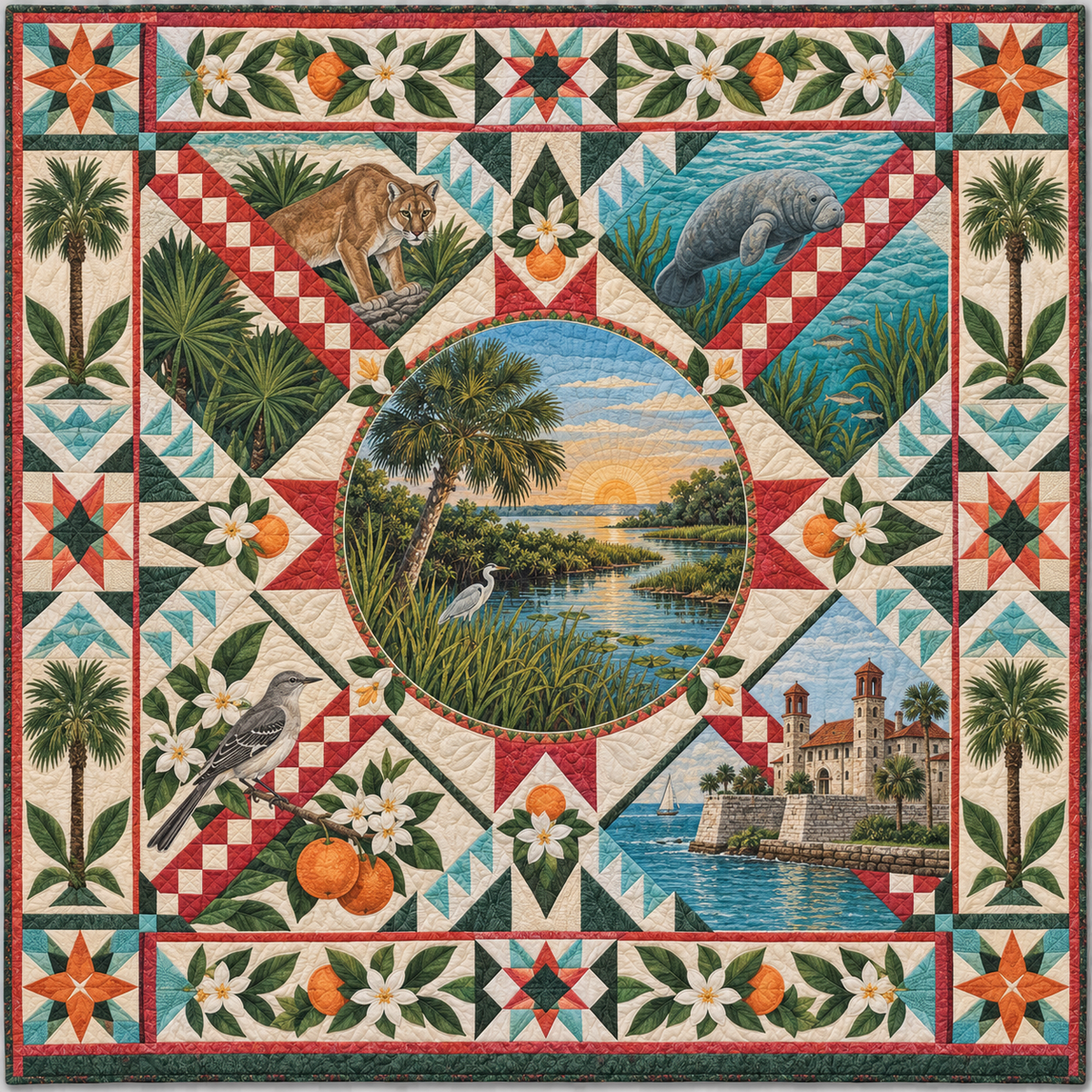 Florida Celebration In Cloth TD181026490 Quilt Blanket