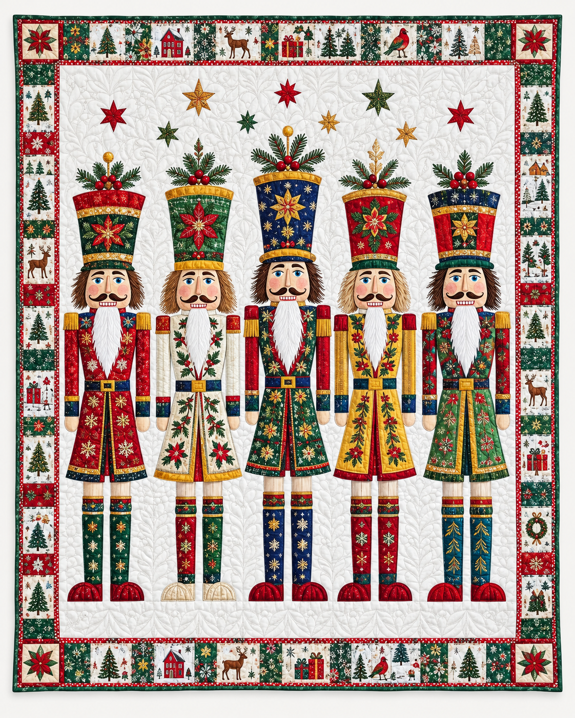 Festive Nutcracker Lineup TD101026224 Quilt Blanket