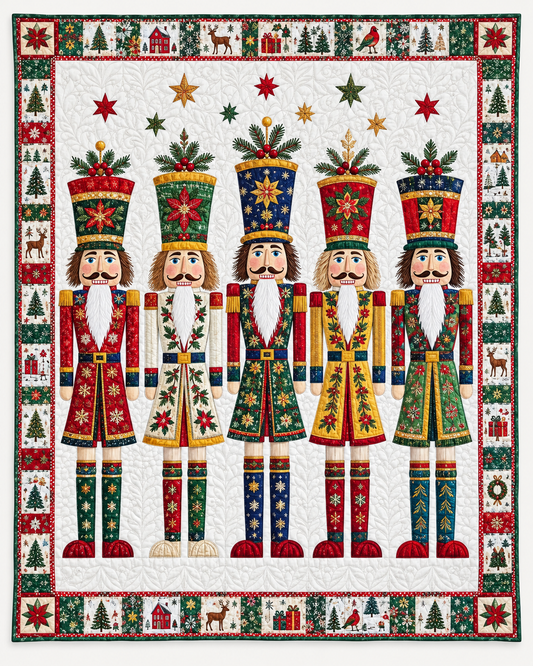 Festive Nutcracker Lineup TD101026224 Quilt Blanket