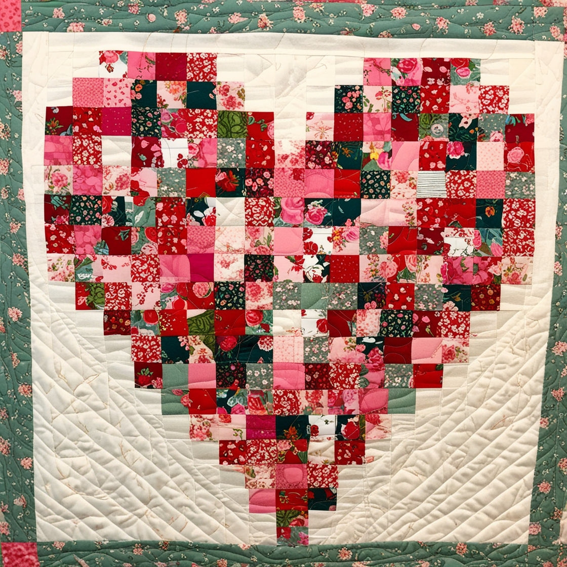 Floral Heart NTA151024312 Quilt Blanket