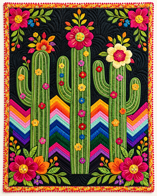 Flowering Cactus Fiesta TD101026233 Quilt Blanket