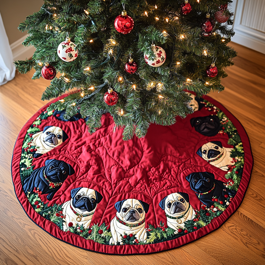 French Bulldog TAI311024257 Quilted Tree Skirt