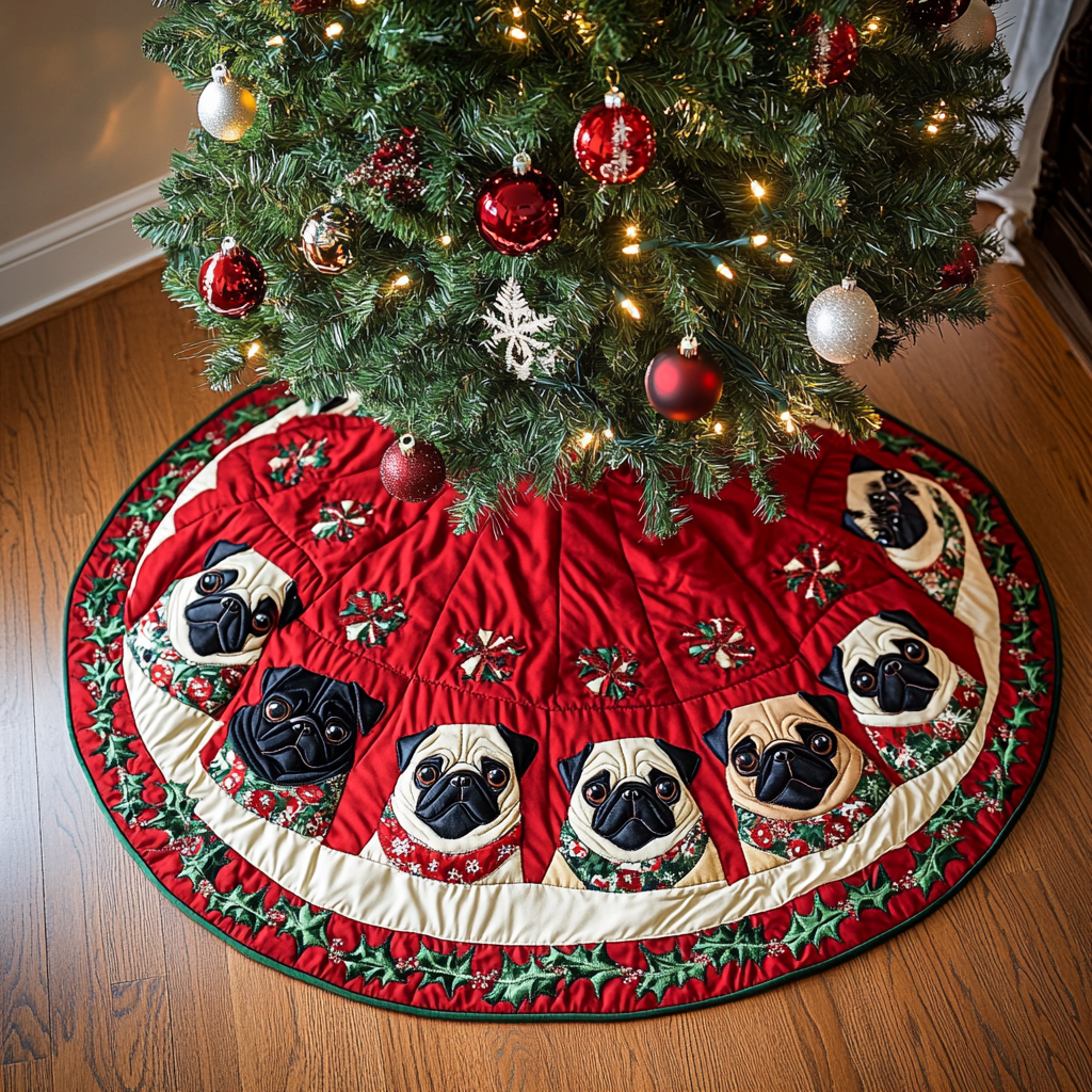 French Bulldog TAI311024259 Quilted Tree Skirt