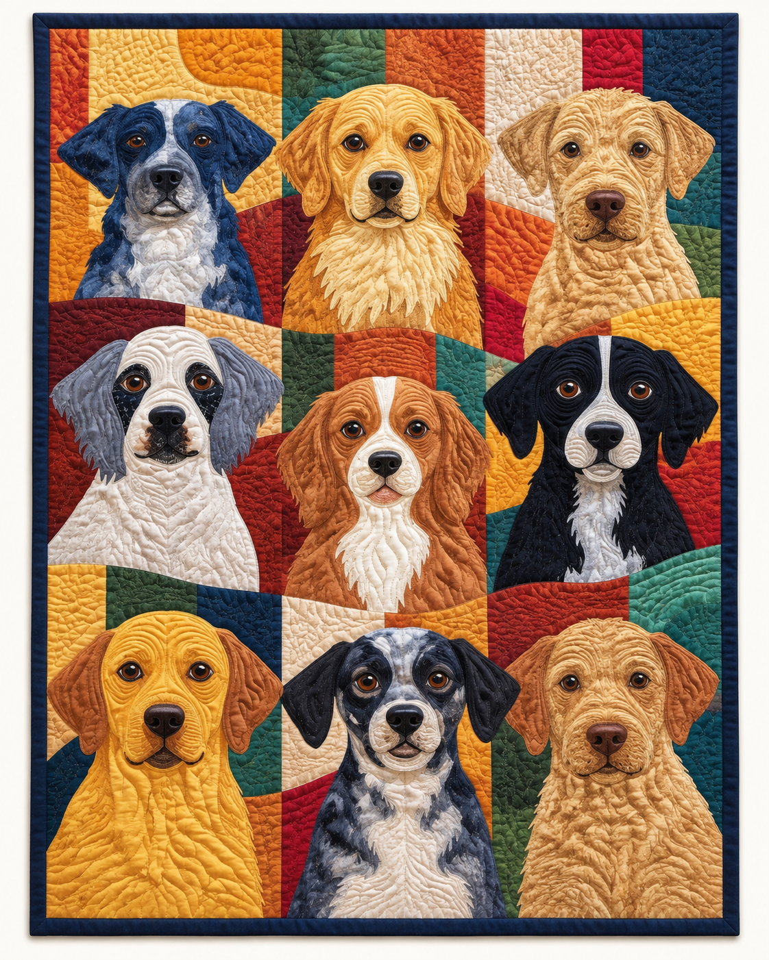 Friendly Dog Portraits TD101026245 Quilt Blanket