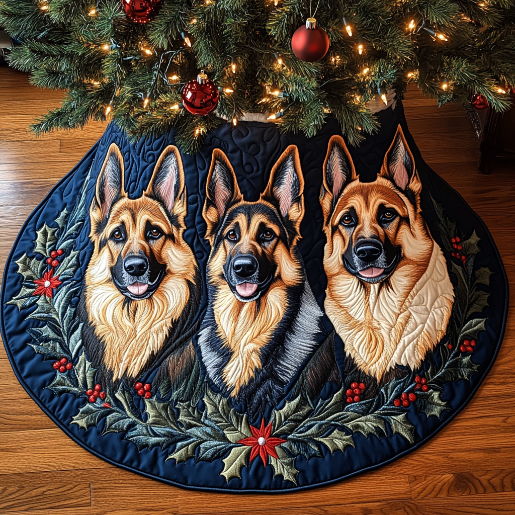 German Shepherd TAI041124514 Quilted Tree Skirt