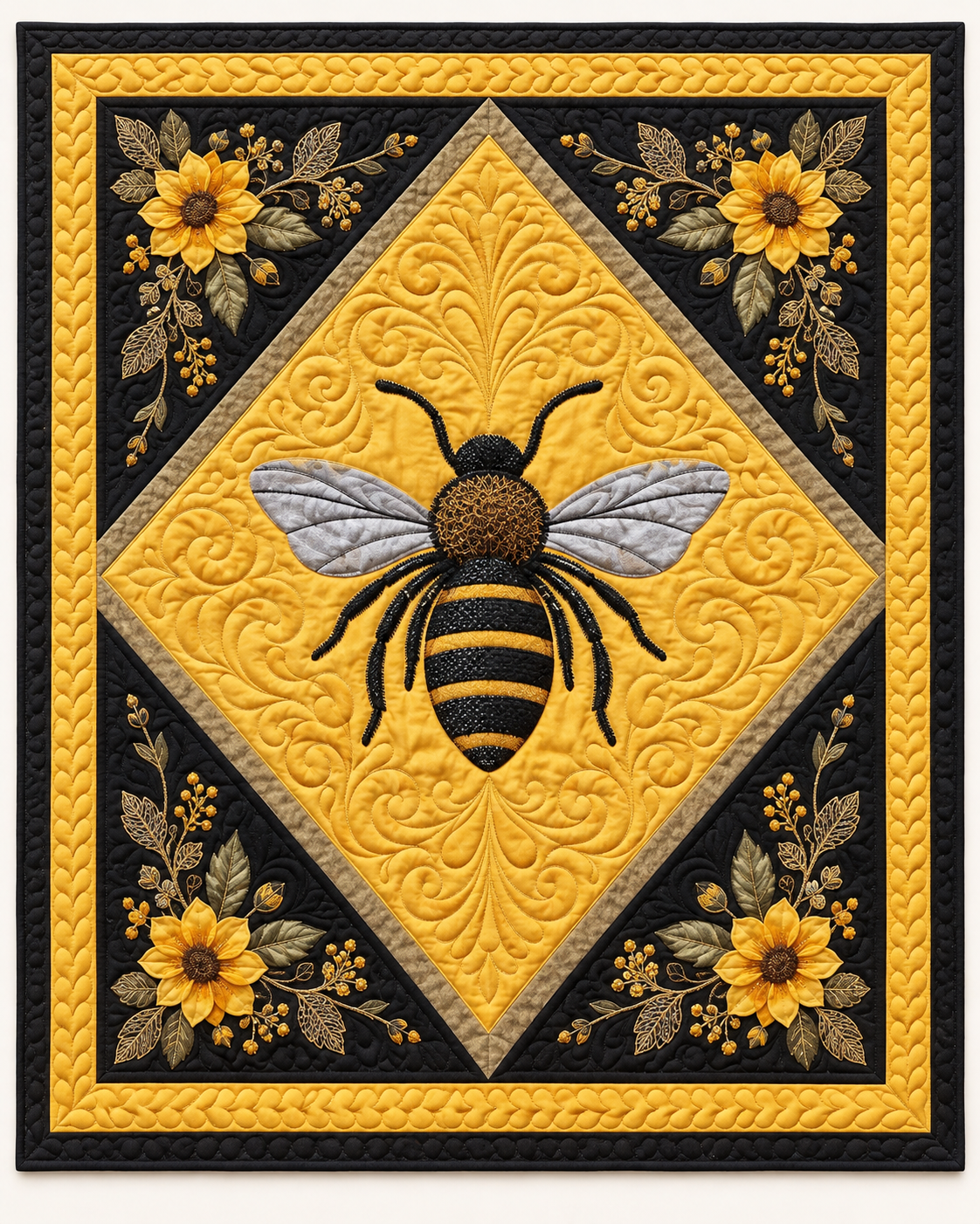 Golden Bee Medallion TD101026256 Quilt Blanket