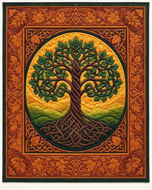 Golden Celtic Tree TD101026257 Quilt Blanket