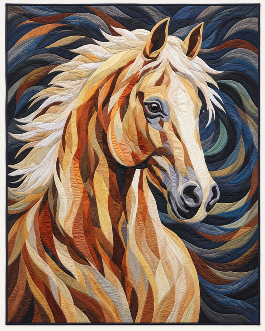 Golden Horse Mosaic TD101026263 Quilt Blanket